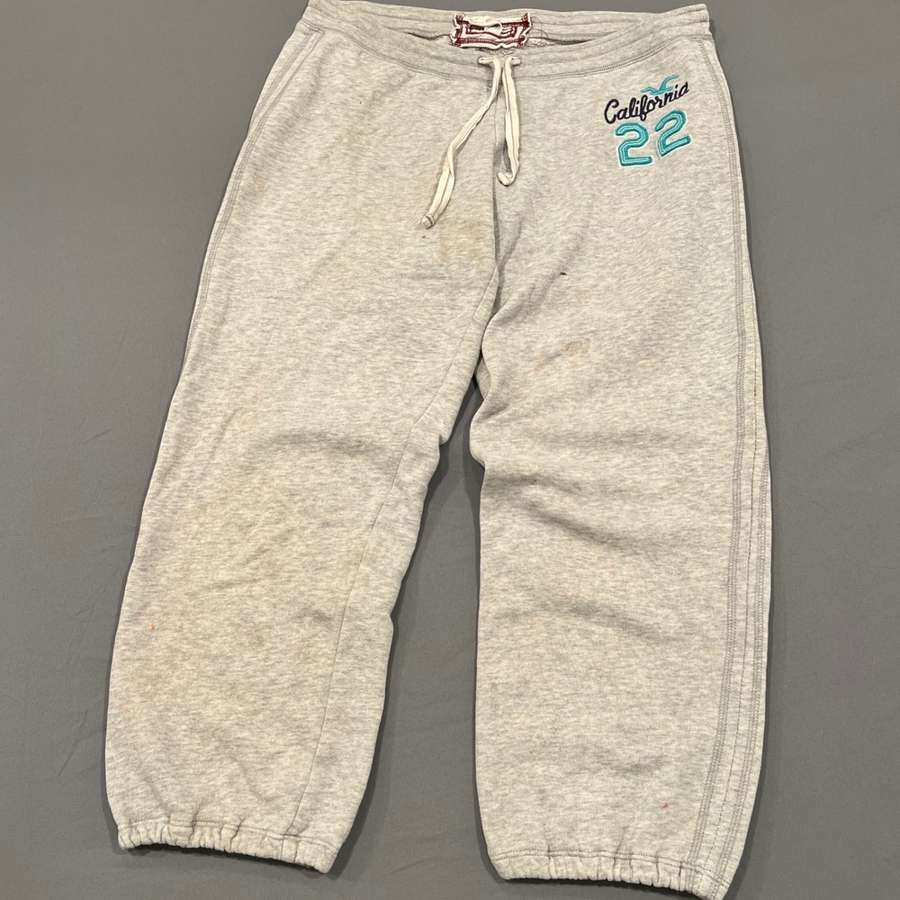Hollister Vintage Y2K California 22 Gray Low Rise Sweatpants Women Small